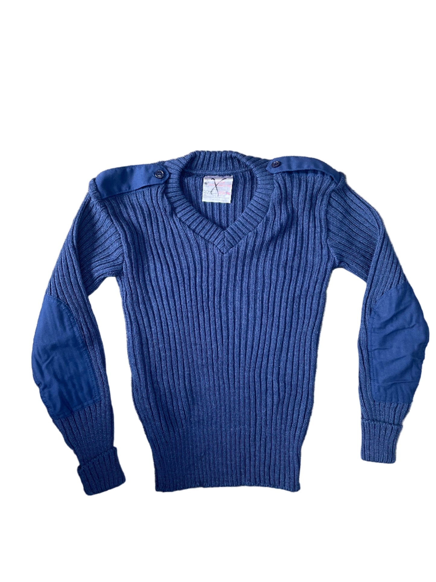 Blue "Woolly Pully" English V-Neck Sweater