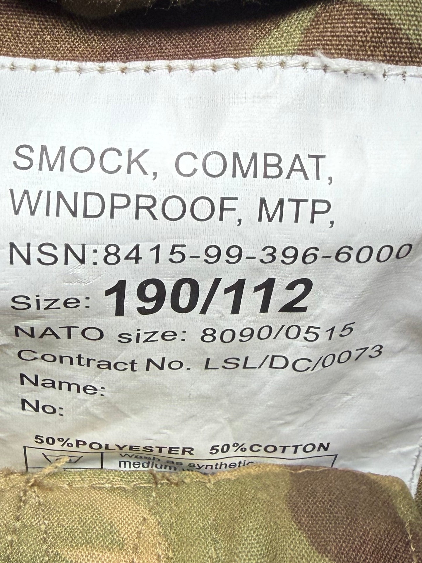 British MTP Windproof Combat Smock (issued)