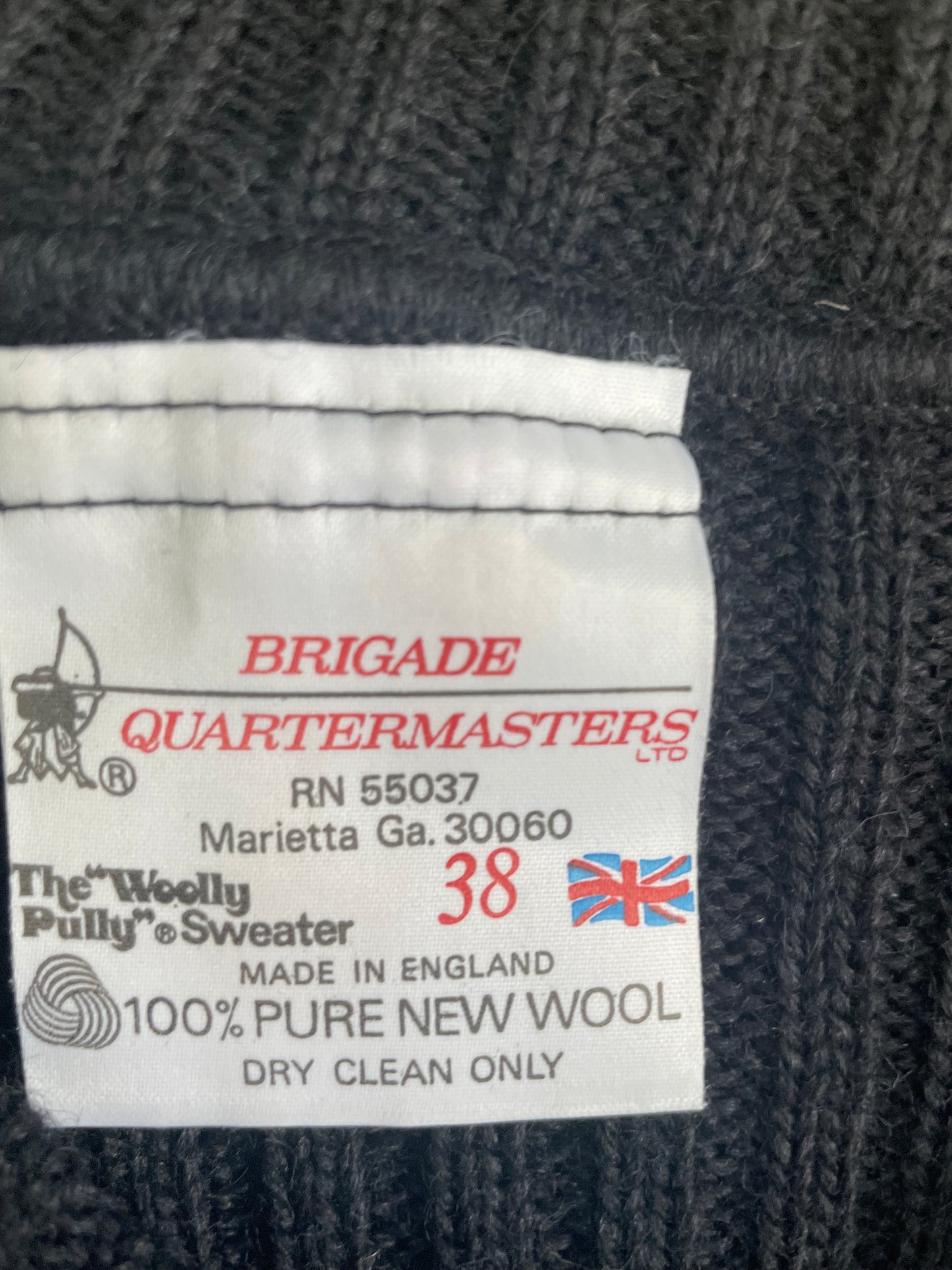 Black "Woolly Pully" English V-Neck Sweater