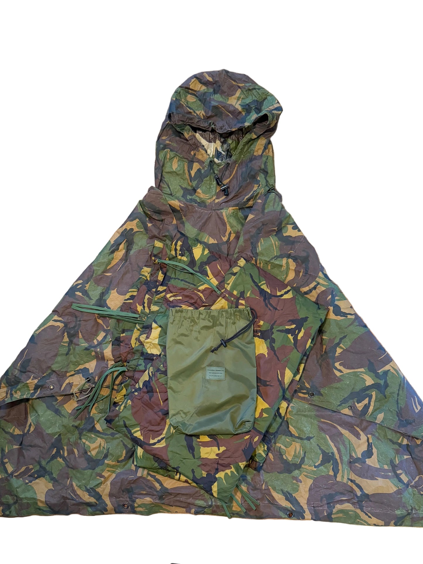 Dutch Woodland DPM Ripstop Poncho w/ "Woobie" Liner (issued)