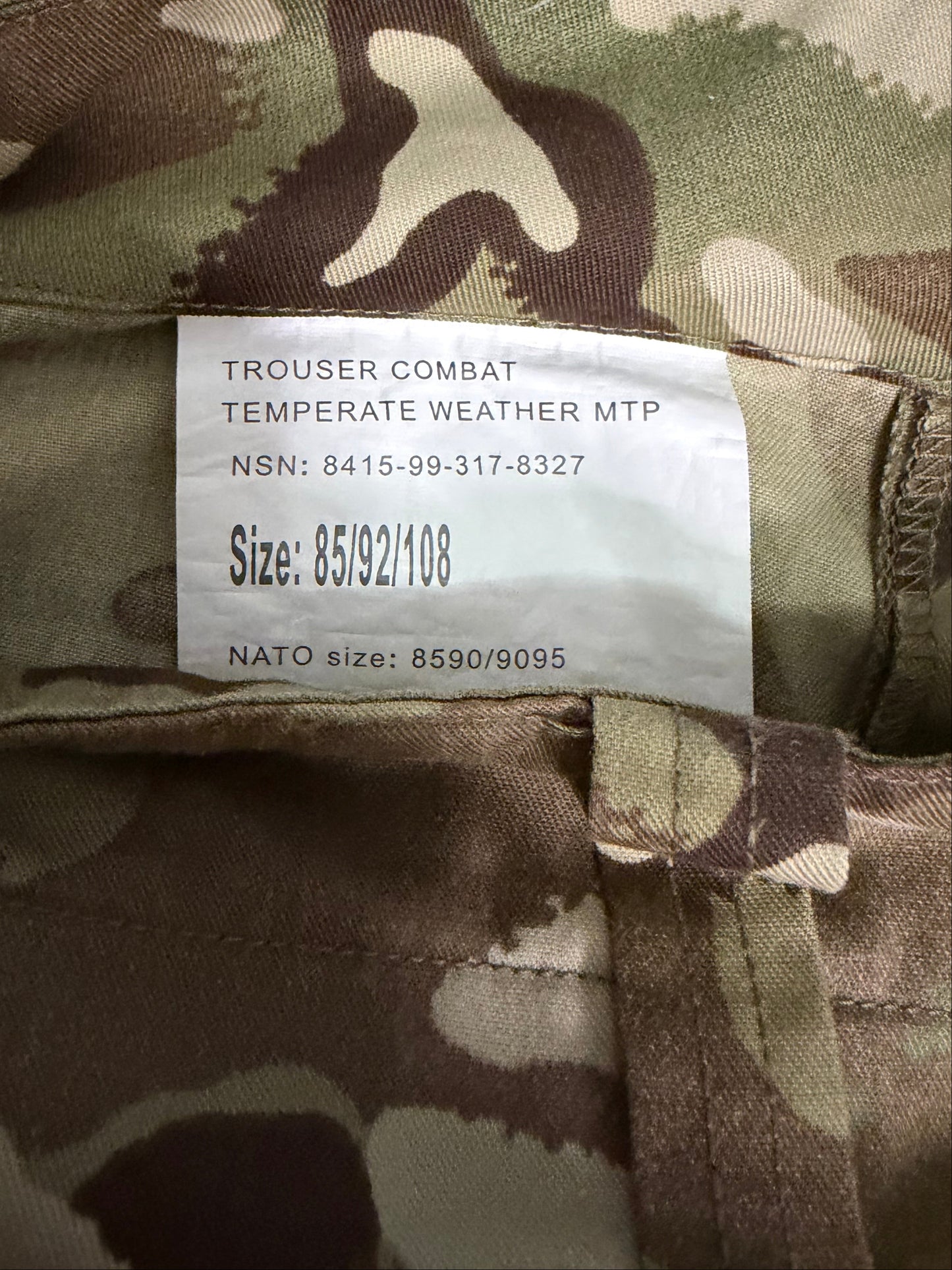 British MTP Temperate Weather Combat Pants (issued)